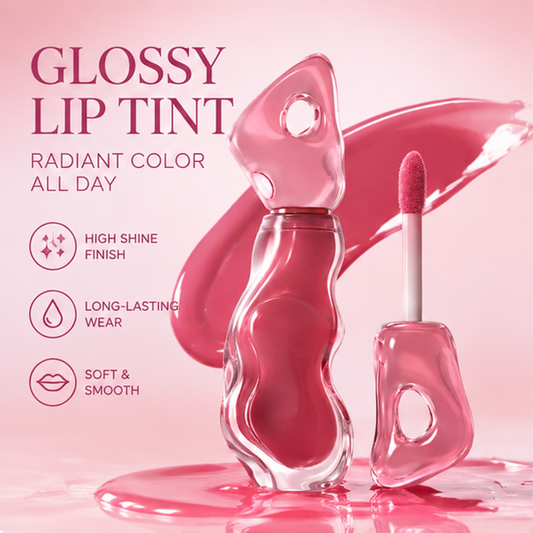 Translucent Ice-Sculpted Glossy Lip Tint – Non-Sticky Juicy Glass Finish & Long-Lasting Radiant Tint