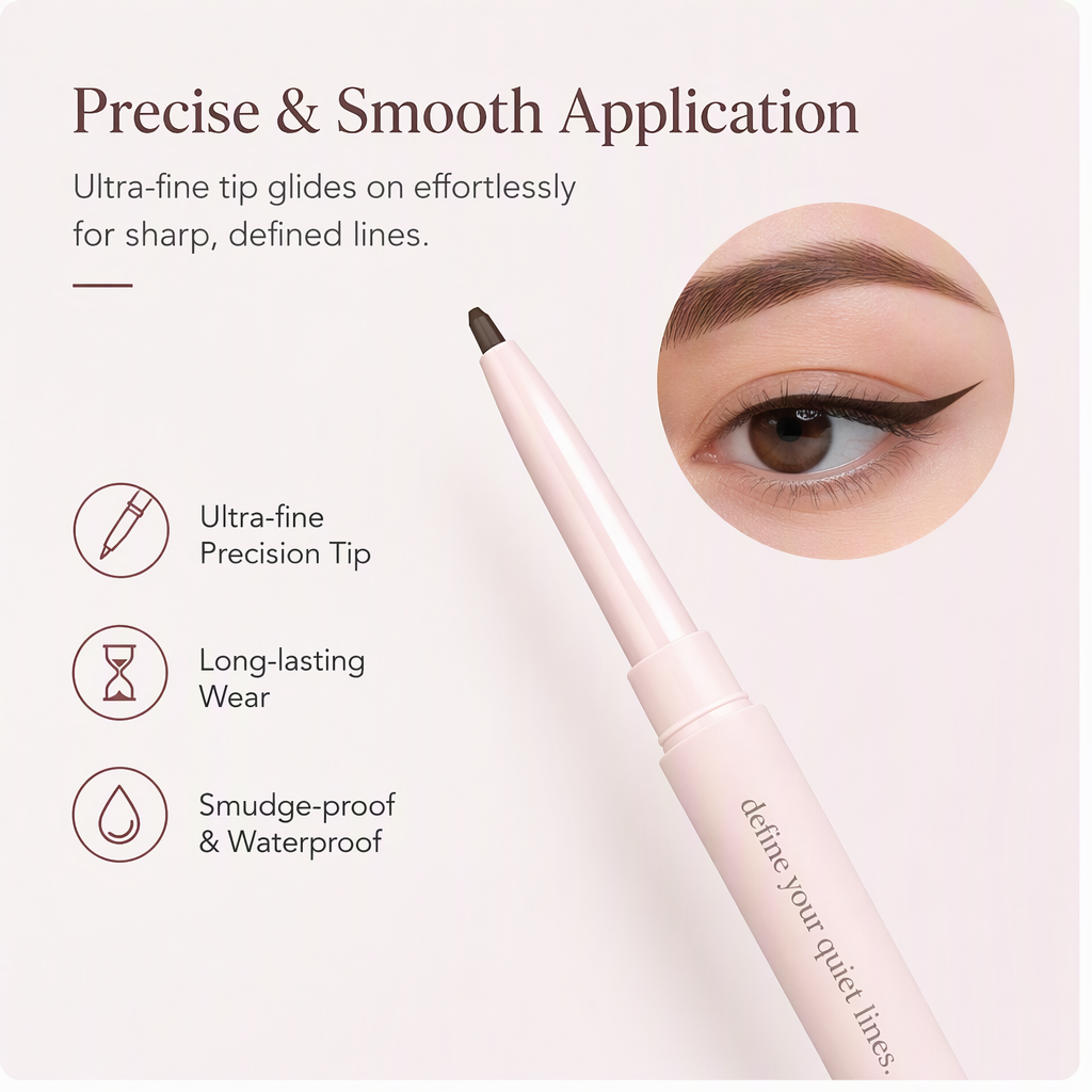 Ergonomic Twist-Up Gel Eyeliner Pencil – Ultra-Fine No-Sharpening Waterproof Smudge-Proof Liner