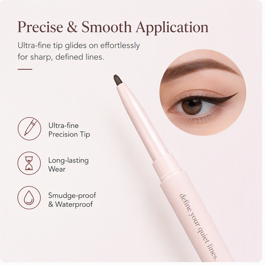 Ergonomic Twist-Up Gel Eyeliner Pencil – Ultra-Fine No-Sharpening Waterproof Smudge-Proof Liner