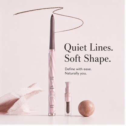 Dual-Ended Twist-Up Gel Eyeliner with Built-in Smudger in Pink Marble – Ultra-Fine Soft Brown Defining Pencil