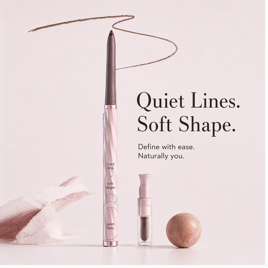 Dual-Ended Twist-Up Gel Eyeliner with Built-in Smudger in Pink Marble – Ultra-Fine Soft Brown Defining Pencil