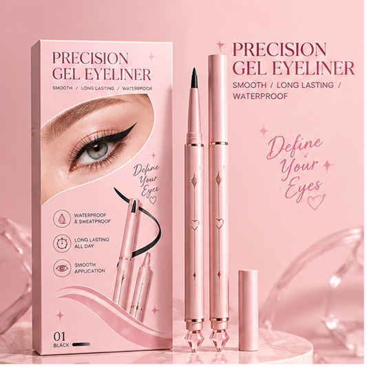Precision Waterproof Gel Eyeliner with 0.01mm Ultra-Fine Tip – Smudge-Proof Sweatproof Long-Lasting Black Liner