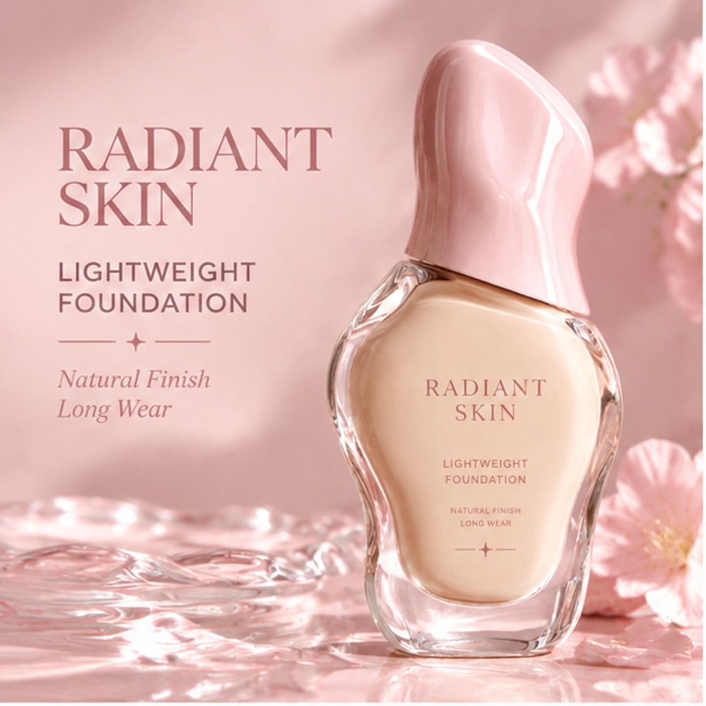 Radiant Skin Lightweight Liquid Foundation – Long-Wear Breathable Natural Finish for a Healthy Glow