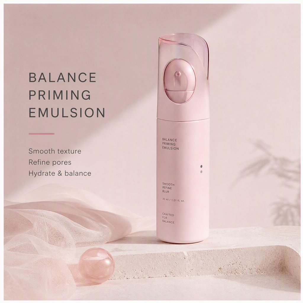 Balance Priming Emulsion with Pore-Refining Finish – Lightweight Milky Hydrating Base for Makeup Prep