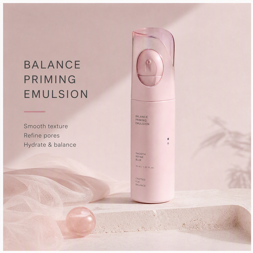 Balance Priming Emulsion with Pore-Refining Finish – Lightweight Milky Hydrating Base for Makeup Prep