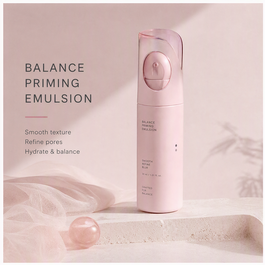 Balance Priming Emulsion with Pore-Refining Finish – Lightweight Milky Hydrating Base for Makeup Prep
