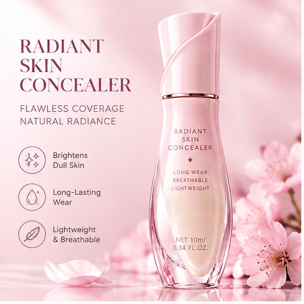 Radiant Skin Concealer with Precision Doe-Foot Applicator – Long-Wear Brightening & Flawless Dark Circle Coverage
