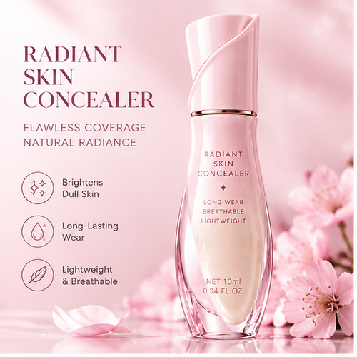 Radiant Skin Concealer with Precision Doe-Foot Applicator – Long-Wear Brightening & Flawless Dark Circle Coverage