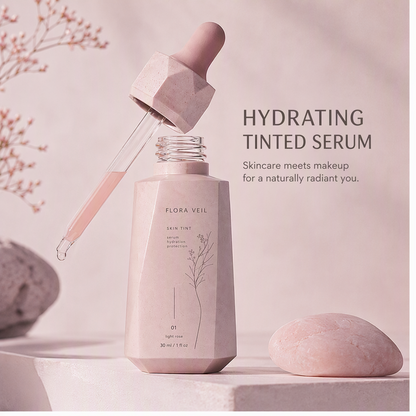 Hydrating Tinted Serum Skin Tint with Hyaluronic Acid & Niacinamide – Lightweight Breathable Dropper Foundation