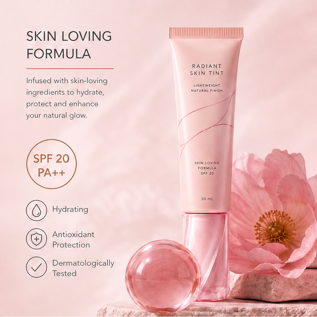 Radiant Skin Tint SPF 20 PA++ with Mess-Free Applicator – Lightweight Hydrating Natural Finish