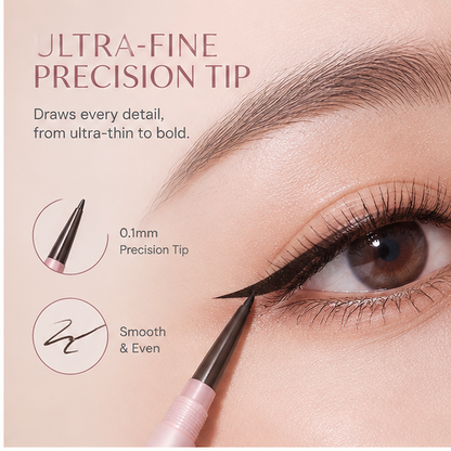 Velvet Trace 0.1mm Precision Eyeliner in Soft Brown – Spiral Grip Waterproof Smudge-Proof Eye Definer