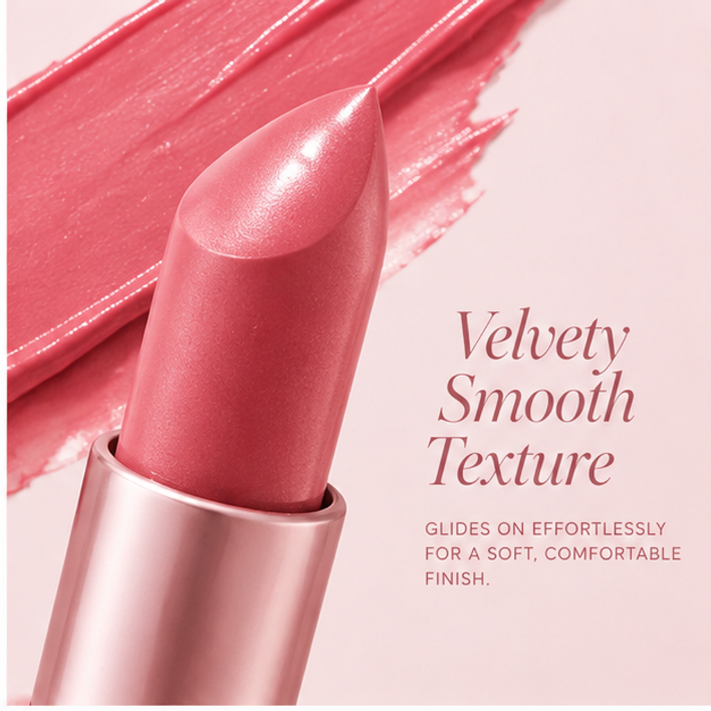 Silky Matte Sculptural Lipstick in Natural Rosy Glow – Velvety Smooth Lightweight Long-Lasting Lip Color