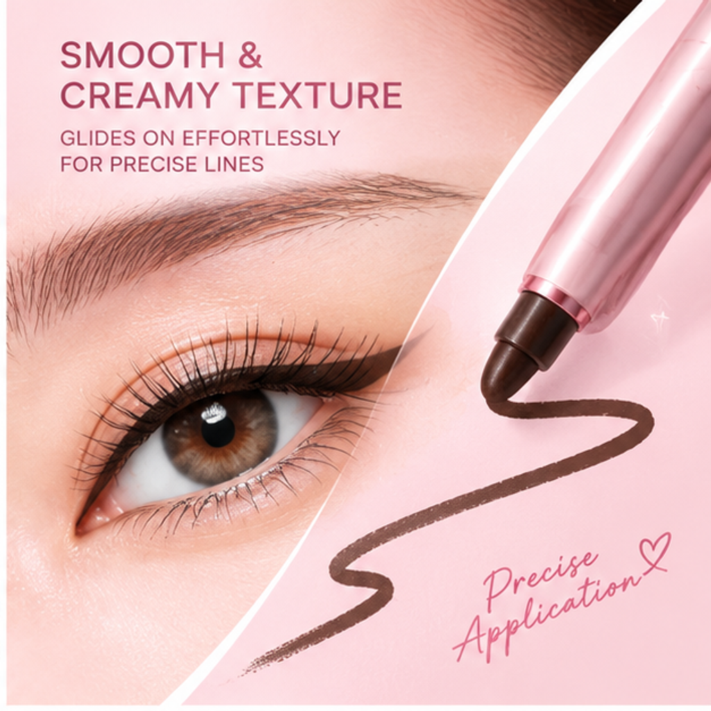 Dual-Ended Waterproof Eyeliner Pencil with Soft Blending Sponge – Ultra-Smooth Creamy Long-Lasting Eye Definer