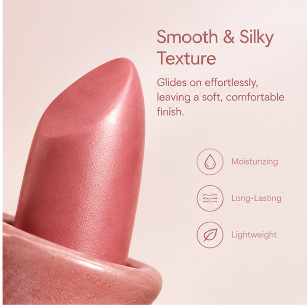 Organic Form Sculptural Lipstick – Silky Smooth Moisturizing Lip Color with Ergonomic Spine Grip