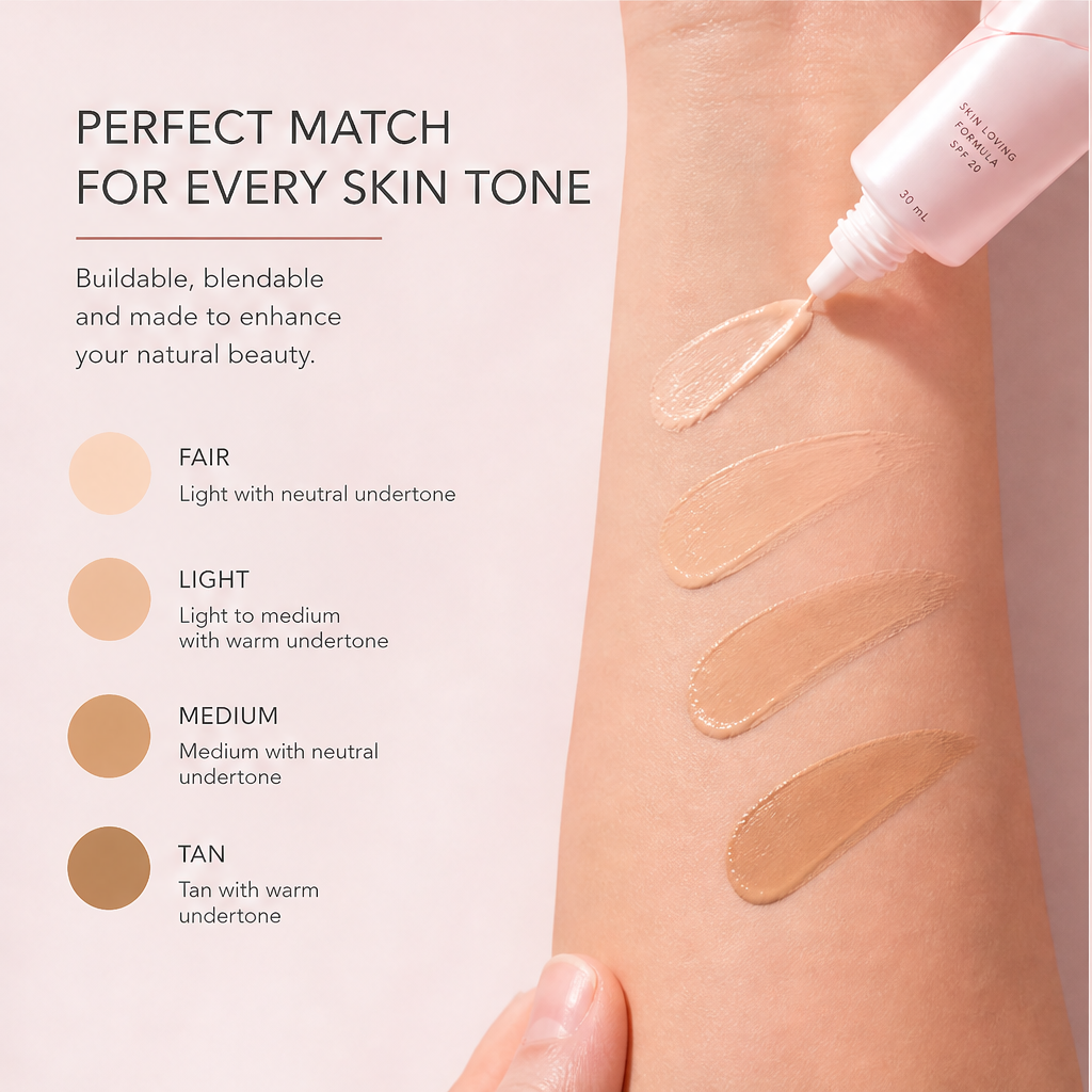 Radiant Skin Tint SPF 20 PA++ with Mess-Free Applicator – Lightweight Hydrating Natural Finish