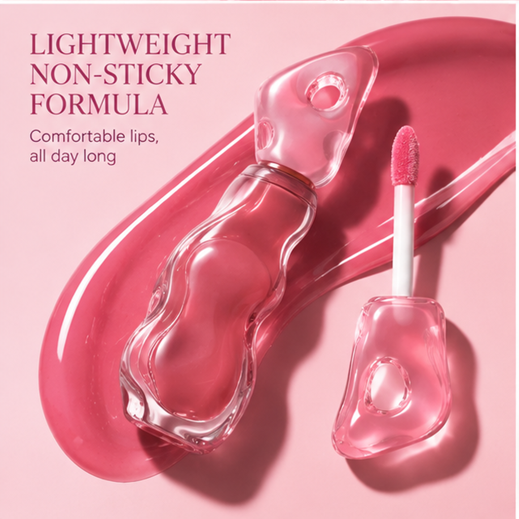Translucent Ice-Sculpted Glossy Lip Tint – Non-Sticky Juicy Glass Finish & Long-Lasting Radiant Tint