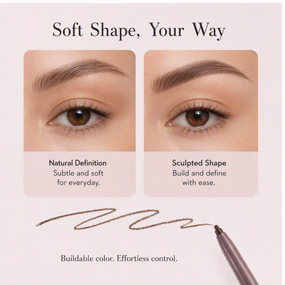 Dual-Ended Twist-Up Gel Eyeliner with Built-in Smudger in Pink Marble – Ultra-Fine Soft Brown Defining Pencil