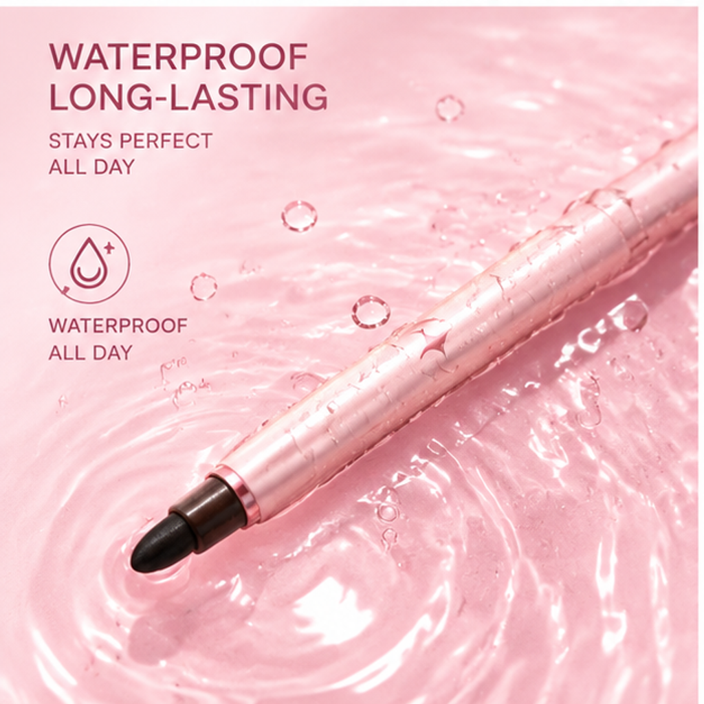 Dual-Ended Waterproof Eyeliner Pencil with Soft Blending Sponge – Ultra-Smooth Creamy Long-Lasting Eye Definer