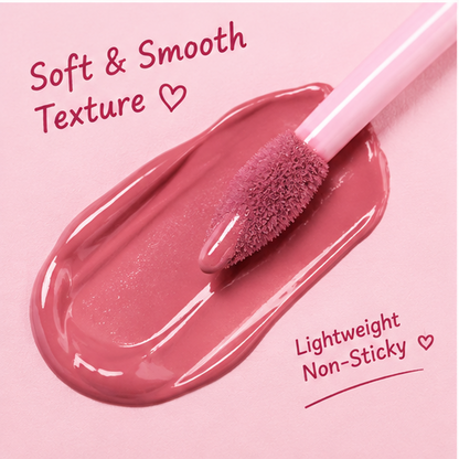 Kiss the Odd Side High-Shine Lip Glaze – Non-Sticky Plumping Liquid Lip Tint with 3D Heart Accents