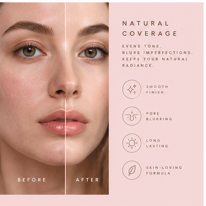 Universal True-Match Skin Foundation – Ultra-Light Breathable Formula for Pore-Blurring Natural Radiance