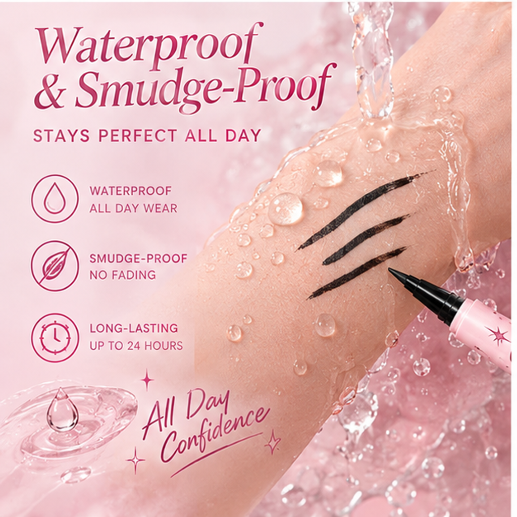 0.01mm Ultra-Fine Precision Liquid Eyeliner – 24H Waterproof Smudge-Proof Quick-Drying Black Pen