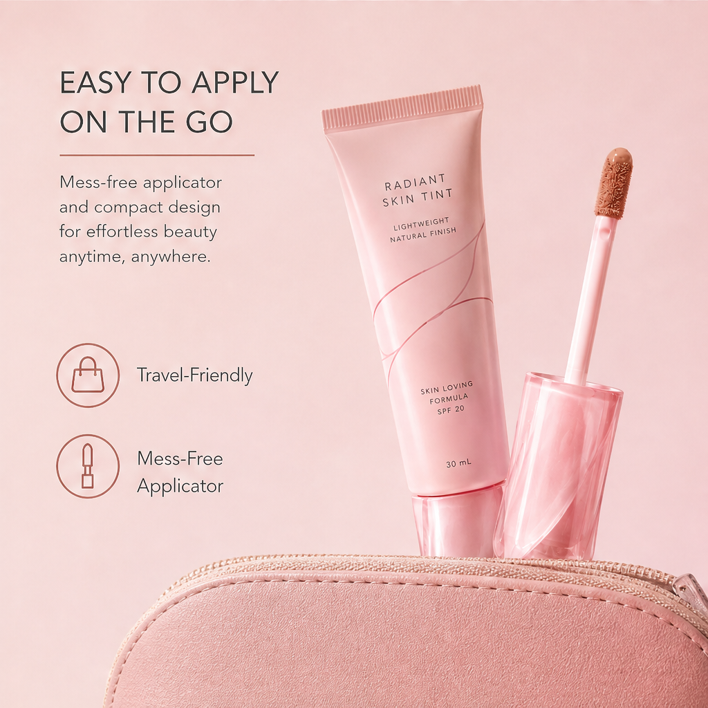 Radiant Skin Tint SPF 20 PA++ with Mess-Free Applicator – Lightweight Hydrating Natural Finish