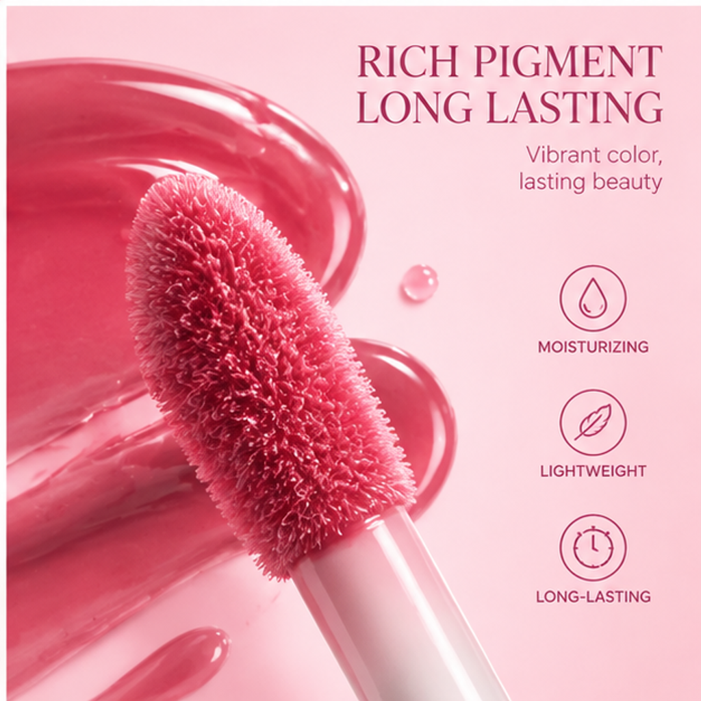 Translucent Ice-Sculpted Glossy Lip Tint – Non-Sticky Juicy Glass Finish & Long-Lasting Radiant Tint