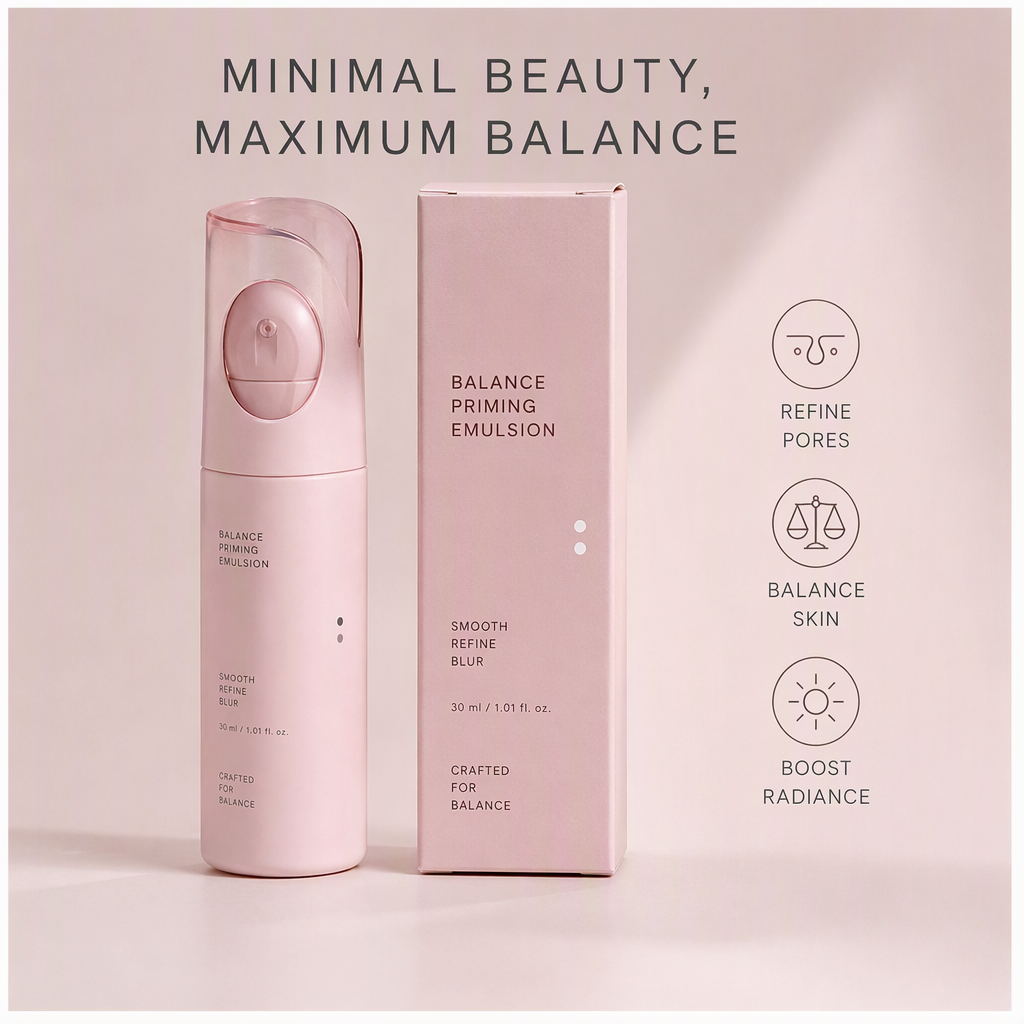 Balance Priming Emulsion with Pore-Refining Finish – Lightweight Milky Hydrating Base for Makeup Prep