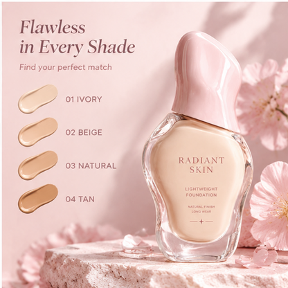Radiant Skin Lightweight Liquid Foundation – Long-Wear Breathable Natural Finish for a Healthy Glow