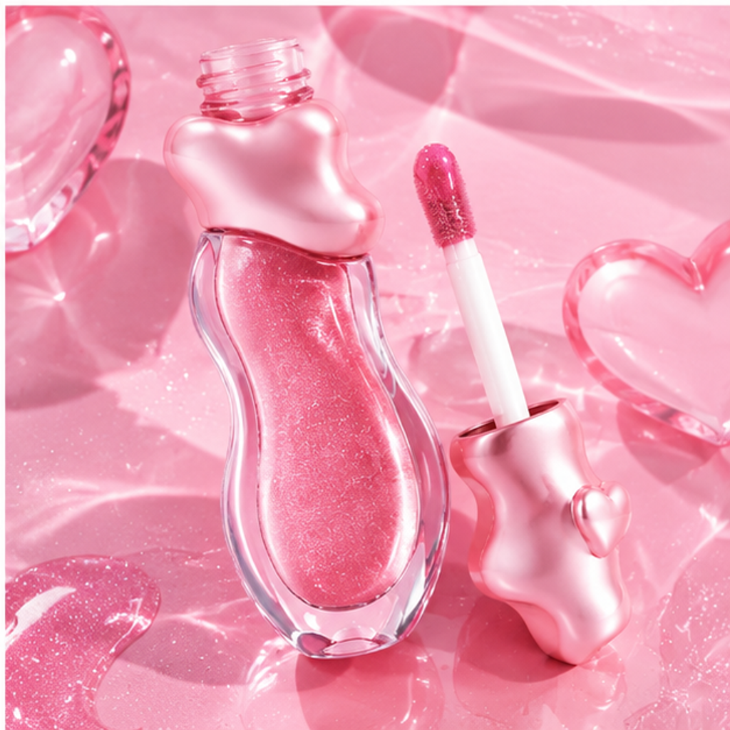 Ultra-Glossy Plumping Lip Oil with Metallic Heart Cap – Non-Sticky Deep Hydration Glass Shine Lip Gloss