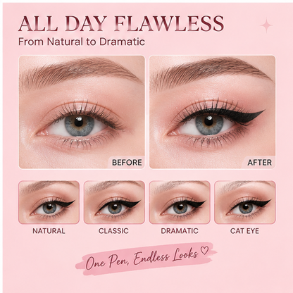 Precision Waterproof Gel Eyeliner with 0.01mm Ultra-Fine Tip – Smudge-Proof Sweatproof Long-Lasting Black Liner