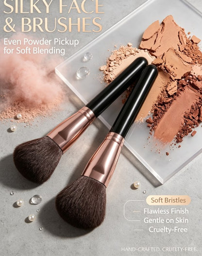 43 Piece All-In-One Beauty Tool Kit – Premium Makeup Brushes, Sponges and Puffs with Portable Storage Case