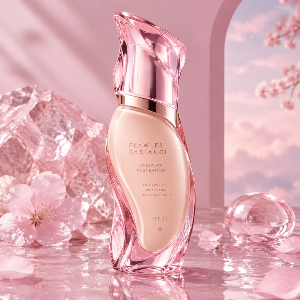 Flawless Radiance 24H Longwear Foundation SPF 25 – Breathable Sweat-Resistant Natural Liquid Base