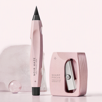 Soft Sculpt Gel Kohl Eyeliner & Precision Sharpener Duo in Noir Haze – Creamy Blendable Smoky Eye Pencil Set