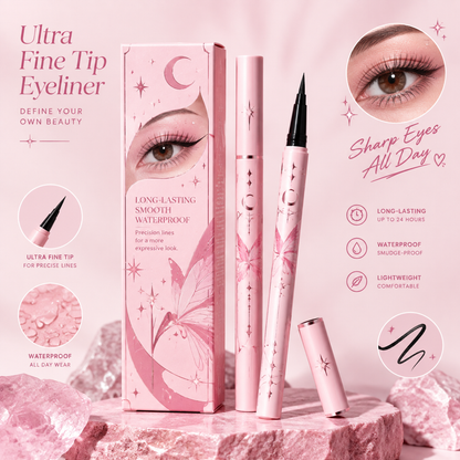 0.01mm Ultra-Fine Precision Liquid Eyeliner – 24H Waterproof Smudge-Proof Quick-Drying Black Pen