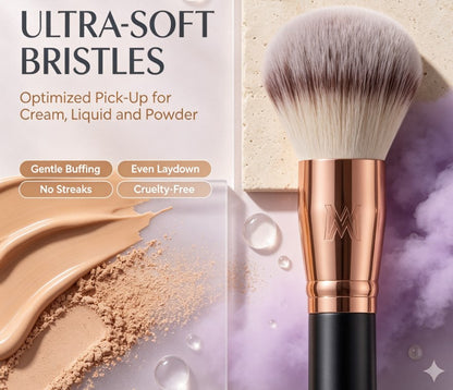 Dual‑Sided Makeup Applicator – Angled Contour & Rounded Foundation Brush for Liquid, Cream, Concealer and Powder Blending