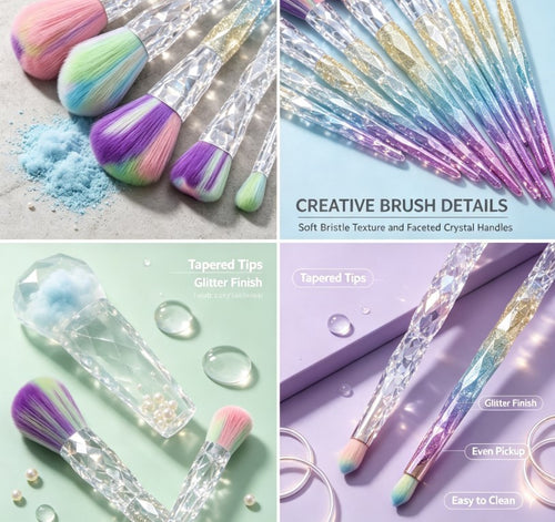 Professional 14-Piece Everyday Glamour Set: Complete Eye and Face Makeup Brush & Tool Collection for Flawless Daily Beauty