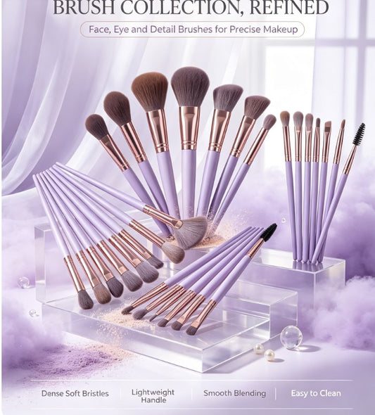 Professional 43-Piece Beauty Tool Set: High-Density Makeup Brushes & Dual-Sided Blending Sponges with 360-Degree Rotating Storage Case