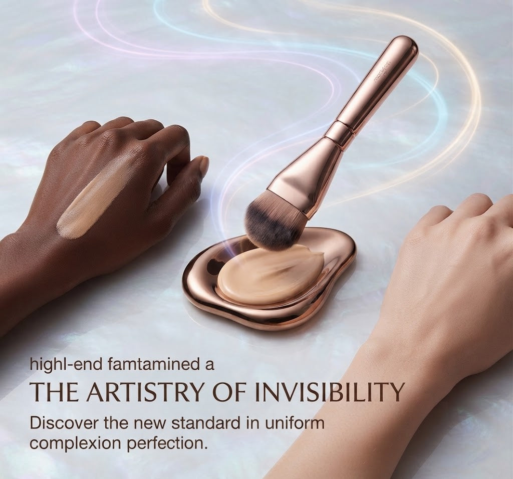 Ultra-Slim Flat Foundation Brush: Precision Liquid Cosmetic Applicator for Impeccable, Streak-Free HD Coverage