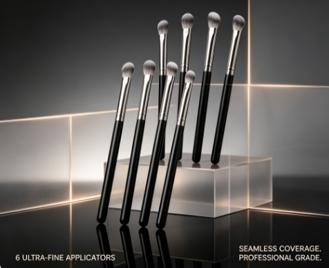 6-Piece Sculpting Makeup Brush Kit – Silky-Soft Angled Heads for Effortless Contouring, Detailing & Smooth Coverage